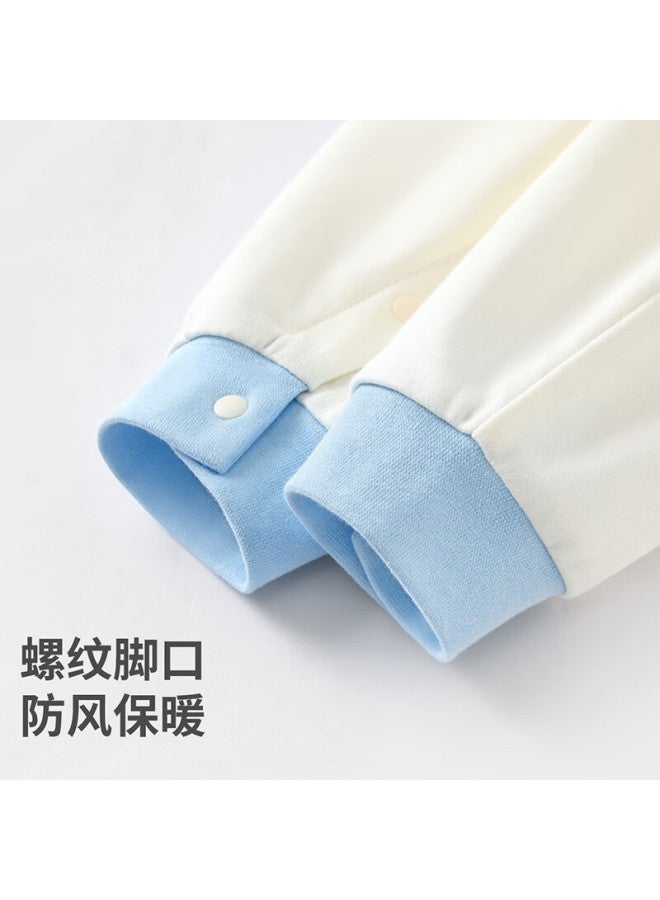 Badibadi Badi Badi Spring And Autumn Pure Cotton Infant Toddler Uni Romper White Blue 66cm - Image 2