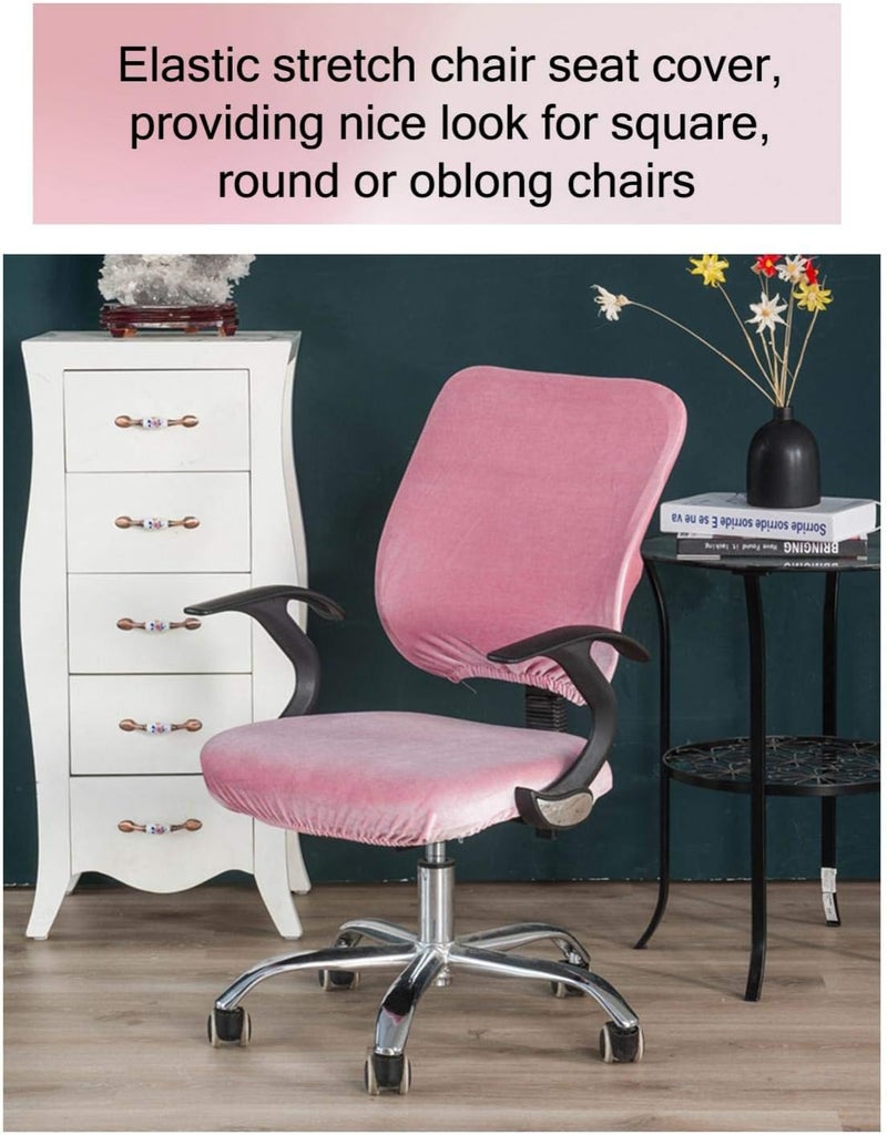 klarako Stretch Velvet Dining Room Seat Cover Slipcovers Wedding Party Decor, Pink - Image 4