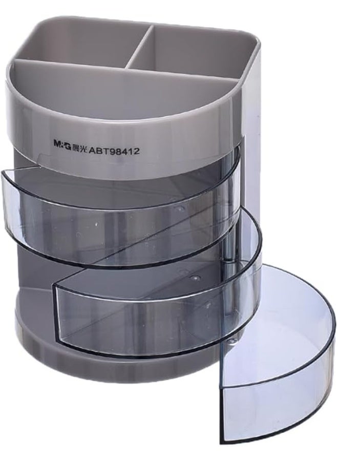 ام اند جي حامل أقلام منظم 2 - حامل أقلام مكتبي صغير الحجم مزدوج المقصورات للأقلام وأقلام الرصاص وأقلام التحديد والأدوات المكتبية الصغيرة - ملحق أنيق وعملي لمساحة العمل - Image 3