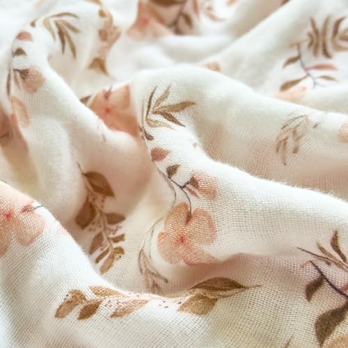 SANACYNA Muslin Blankets 100% Cotton 6-Layer Gauze Queen Floral Bed Blanket Lightweight Soft Breathable Blanket for Sofa Bed Coverlet Both Sides (Floral, Queen 90" X 90") - Image 5