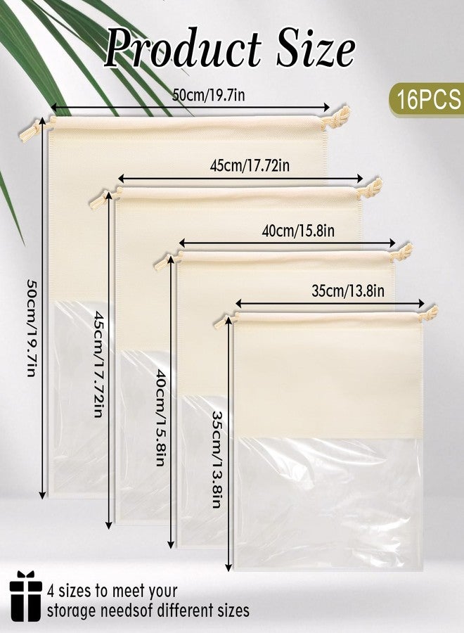 mekueeex 16 Pcs Dustproof Drawstring Bags Purse Dust Storage Bags for Handbags Covers Non Woven Fabric Cloth Pouch String Packing Organizer Shoe Pouch - Image 2