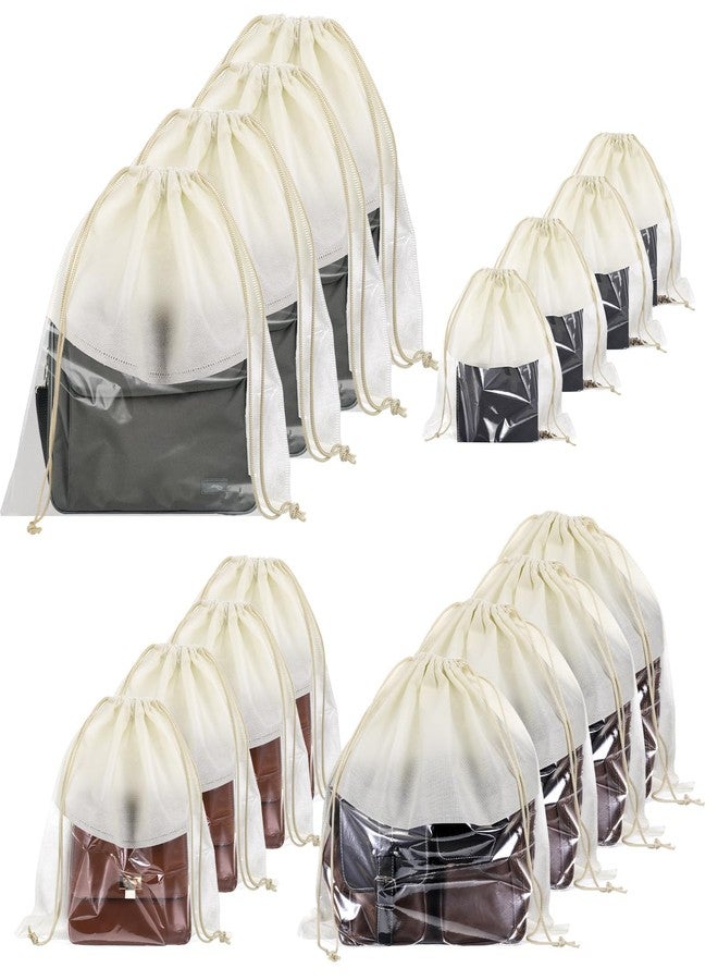 mekueeex 16 Pcs Dustproof Drawstring Bags Purse Dust Storage Bags for Handbags Covers Non Woven Fabric Cloth Pouch String Packing Organizer Shoe Pouch - Image 1