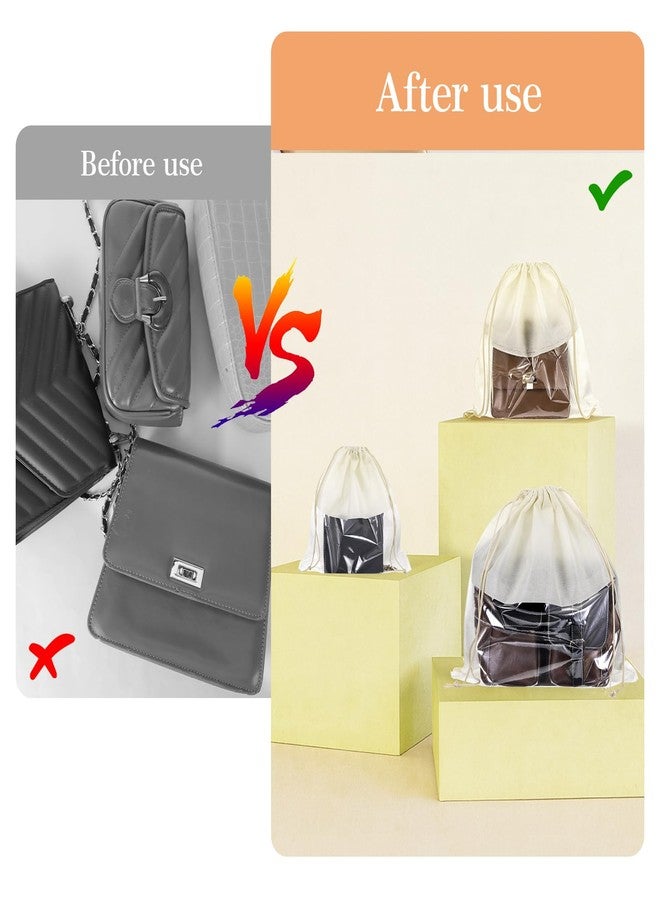 mekueeex 16 Pcs Dustproof Drawstring Bags Purse Dust Storage Bags for Handbags Covers Non Woven Fabric Cloth Pouch String Packing Organizer Shoe Pouch - Image 4