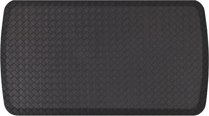 ELITE PREMIER GEL FOAM CUSHIONED ANTIFATIGUE KITCHEN FLOOR COMFORT MAT PADDED STAINRESISTANT WATERPROOF NONSLIP COMFORT PADDED DESKOFFICE MAT 20 X 36 BASKETWEAVE BLACK