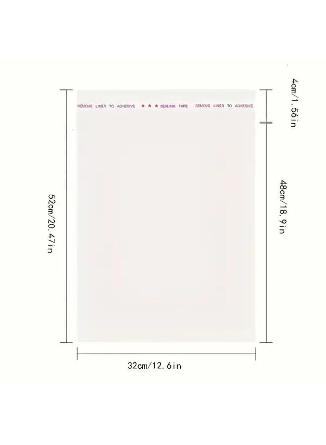 100 Pcs Transparent Resealable Self Adhesive OPP Plastic Bags For Packaging - Image 3