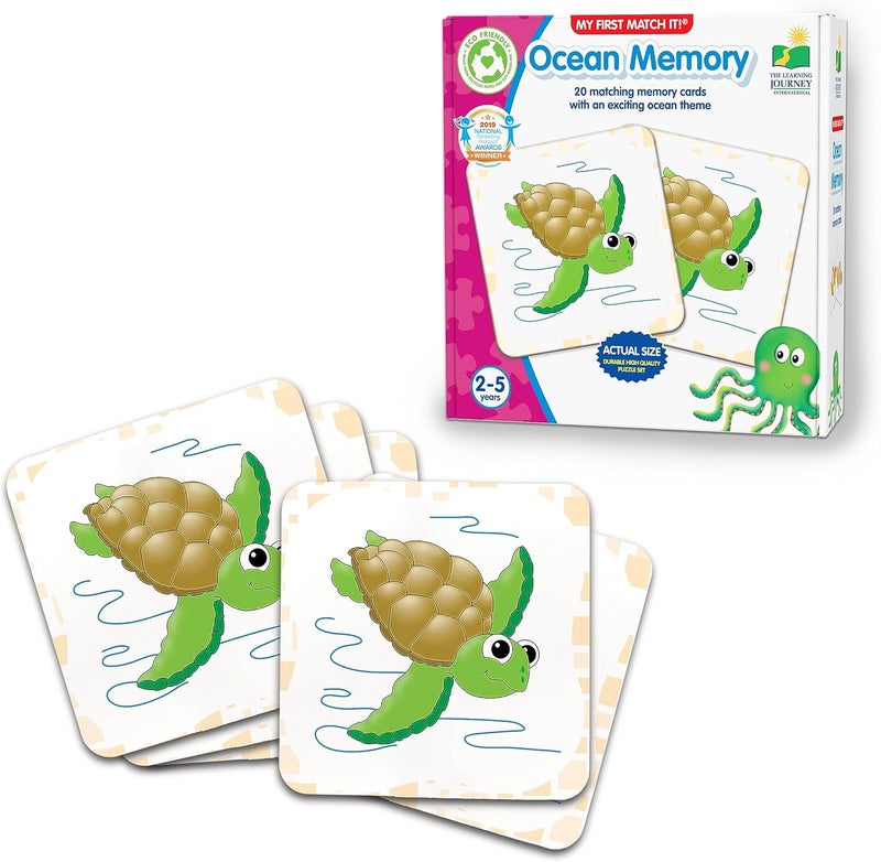 THE LEARNING JOURNEY My First Memory Game - Ocean Memory - 20 Card Matching Memory Game - Educational Toddler Gifts for Boys & Girls Ages 2 and Up, Multicolor - Image 1