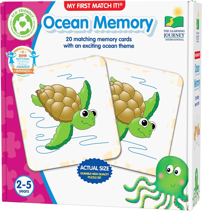 THE LEARNING JOURNEY My First Memory Game - Ocean Memory - 20 Card Matching Memory Game - Educational Toddler Gifts for Boys & Girls Ages 2 and Up, Multicolor - Image 3