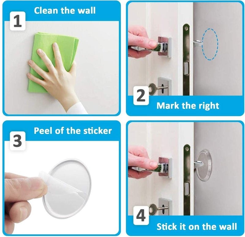 Ketmart Round Door Stopper Silicone Handle Bumpers Self Adhesive Wall Protector Door Knob Stops for Wall Furniture Accessories - Image 4