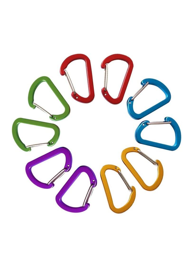 Oasisgalore 10PCS Carabiner Clips Keychain Clips Mini Carabiner Hook Connector for Camping, Fishing, Hiking or Travel  - Image 1