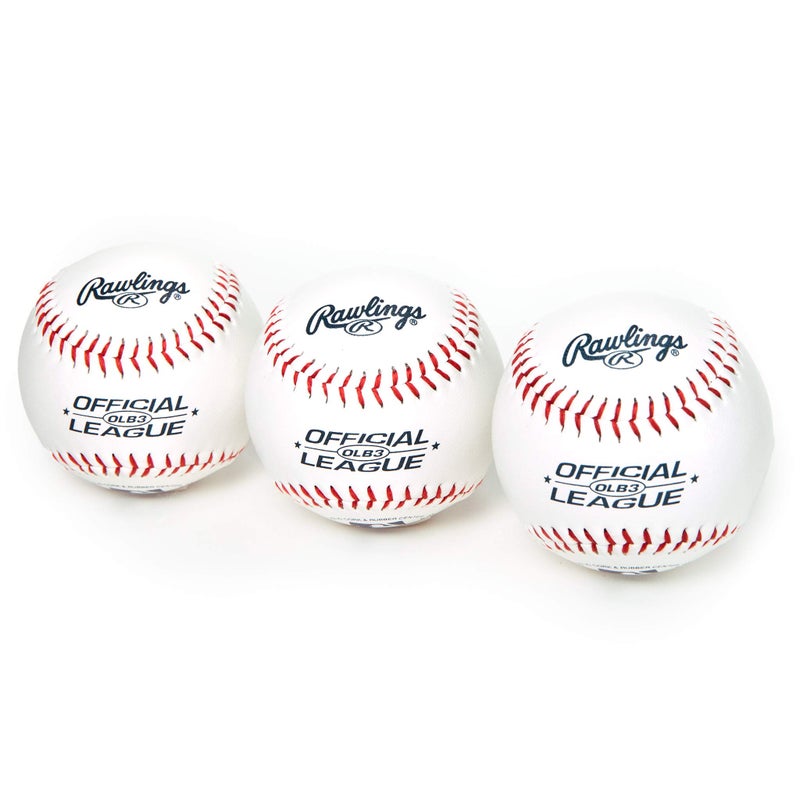 Rawlings رولينغز | كرات بيسبول رسمية للاستخدام الترفيهي | OLB3 | للشباب/8 سنوات وأقل | 3 قطع - Image 2