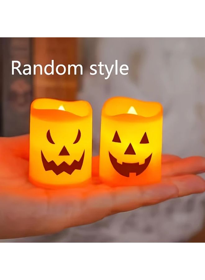 2pcs Halloween Candle Lamp with Expressive Face Battery Powered Jack O Lantern - Image 1