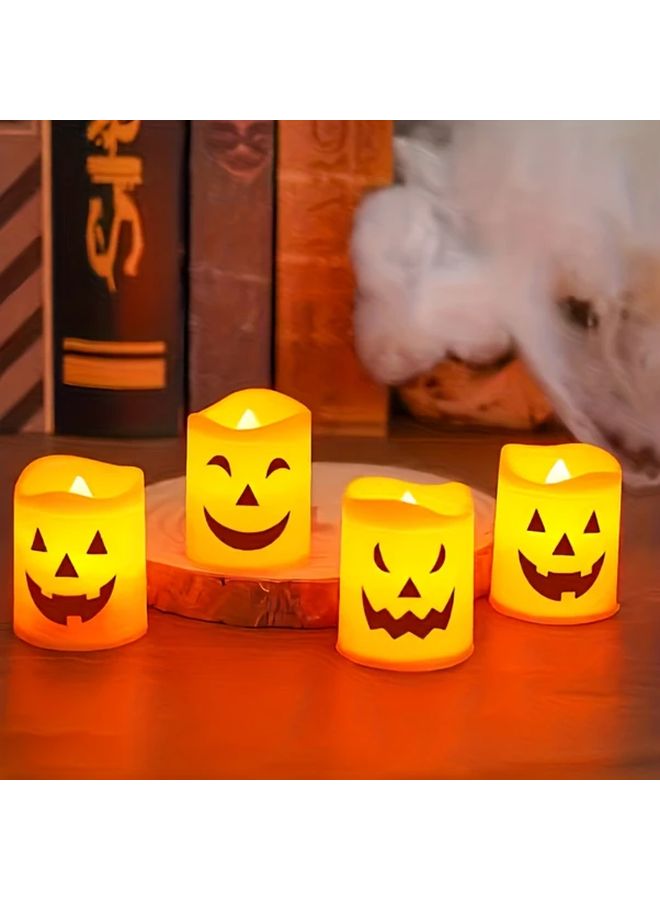 2pcs Halloween Candle Lamp with Expressive Face Battery Powered Jack O Lantern - Image 2