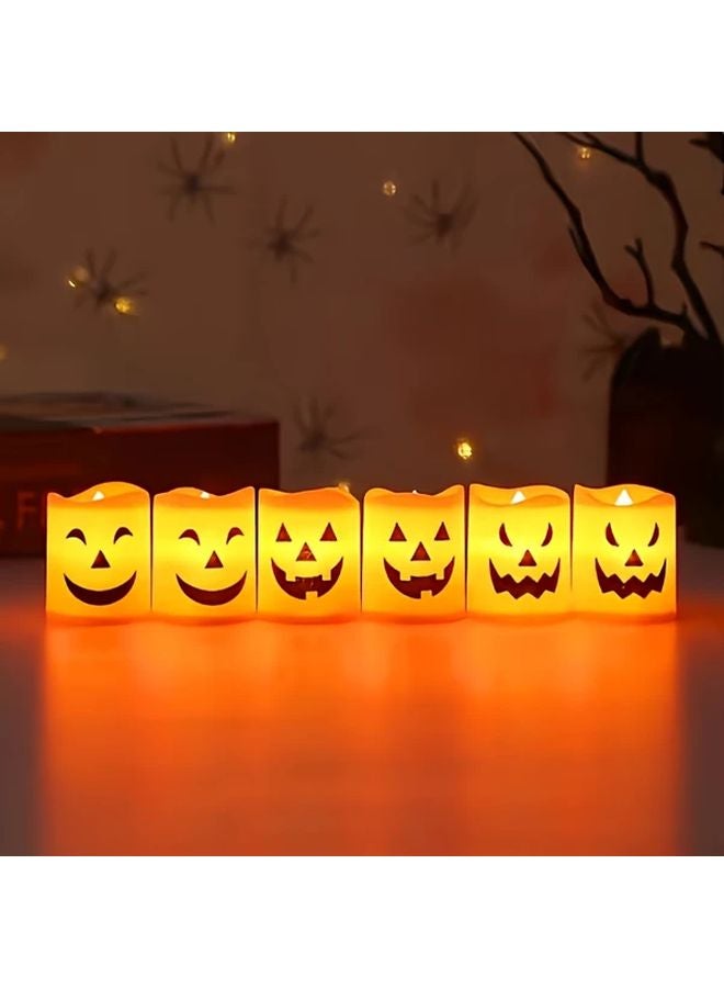 2pcs Halloween Candle Lamp with Expressive Face Battery Powered Jack O Lantern - Image 5