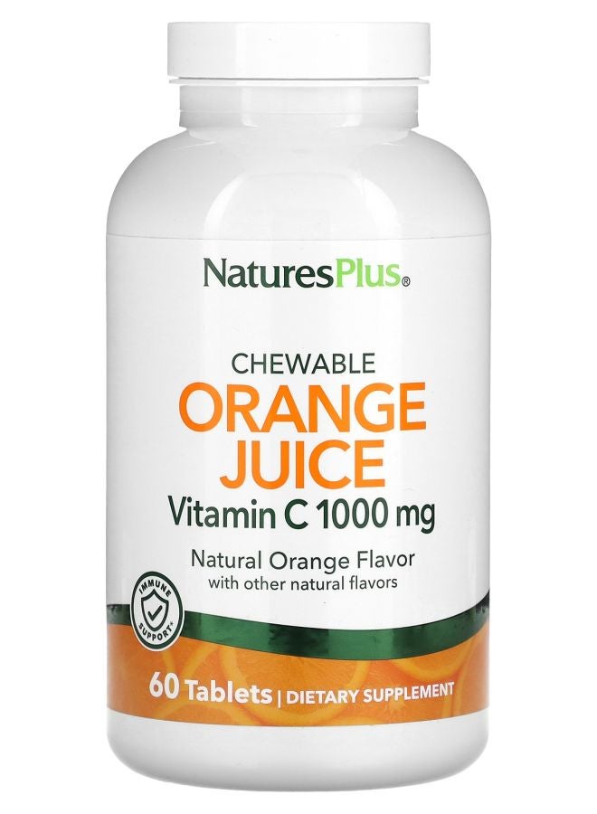 Chewable Orange Juice Vitamin C Natural Orange 1000 mg 60 Tablets