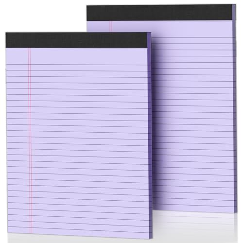 Nichela 2 Pack Legal Pads 8.5 x 11 Purple Note Pads 8.5 x 11 Notepad 8.5 x 11 Micro Perforated Writing Pads 8.5 x 11 Lined Paper Pads Wide Ruled Pad of Paper 30 Sheets Notebook for Study, To-Do Lists, Office - Image 1