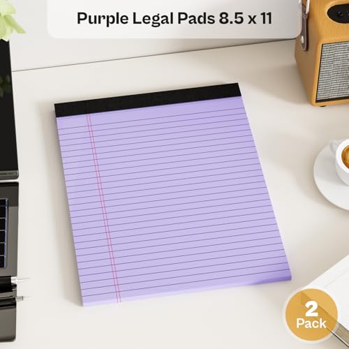 Nichela 2 Pack Legal Pads 8.5 x 11 Purple Note Pads 8.5 x 11 Notepad 8.5 x 11 Micro Perforated Writing Pads 8.5 x 11 Lined Paper Pads Wide Ruled Pad of Paper 30 Sheets Notebook for Study, To-Do Lists, Office - Image 5