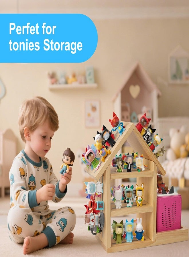 Conamily رف تخزين منزلي من كوناميلي، متوافق مع TonieBox 1 و TonieBox 2، رف تخزين وتنظيم وعرض لـ 70-80 مجسم تونيز، حامل متوافق مع محطة الشحن لغرفة الأطفال - Image 3