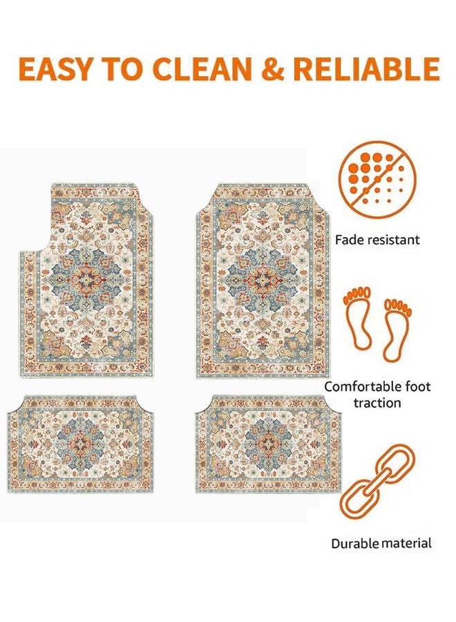Keranixy 4PCS Automotive Floor Mats , Car Interior Accessories,Bohemian Style Carpet Floor Mats for Car,Universal Fit Full Set,  for SUV,Vans,Sedans,Trucks - Image 3