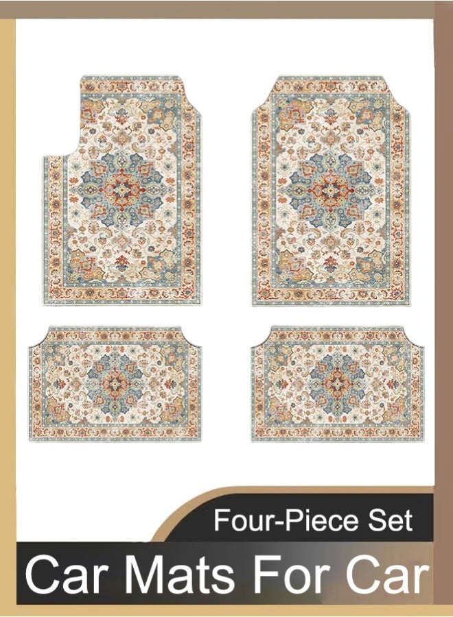 Keranixy 4PCS Automotive Floor Mats , Car Interior Accessories,Bohemian Style Carpet Floor Mats for Car,Universal Fit Full Set,  for SUV,Vans,Sedans,Trucks - Image 1