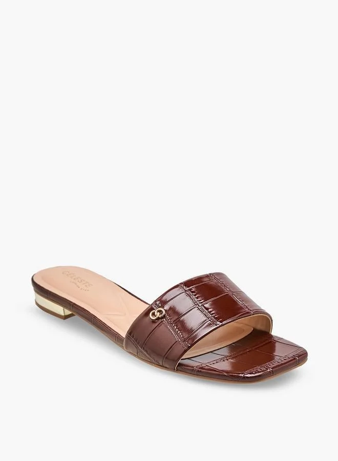 Celeste Women Textured Flat Sandals