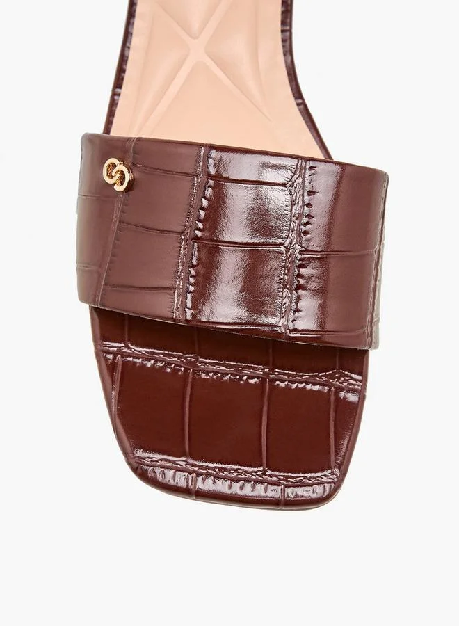 Celeste BROWN Women Textured Flat Sandals for Women | Best Price UAE