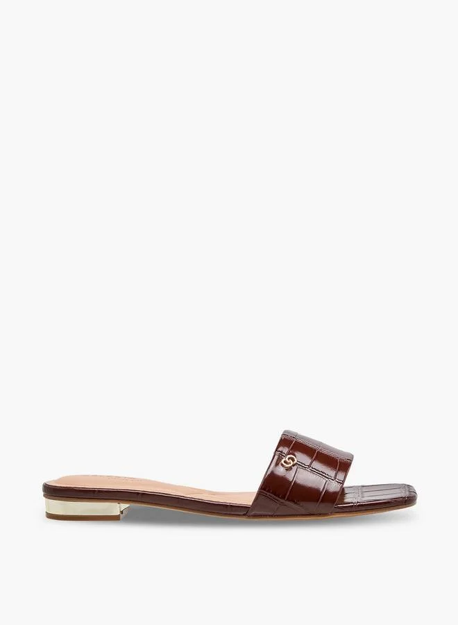 Celeste BROWN Women Textured Flat Sandals for Women | Best Price UAE