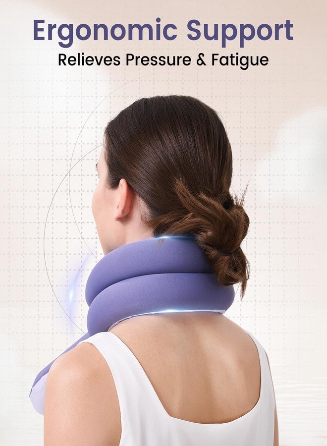 KPNEOL Travel Pillow, Neck Pillow - Ergonomic Memory Foam Pillow for Airplane, Adjustable & Ultra-Lightweight with Dual-Sided Fabric for Flight, Car, and Office Use, Purple - Image 3