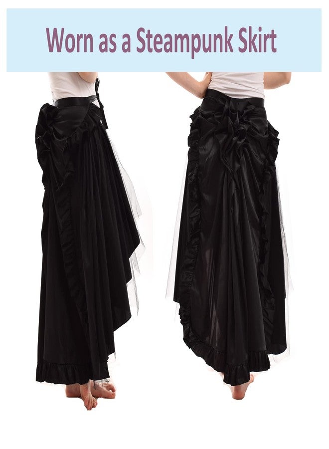 BLESSUME Victorian Ruffle Bustle Skirt/Cape (Black) - Image 4