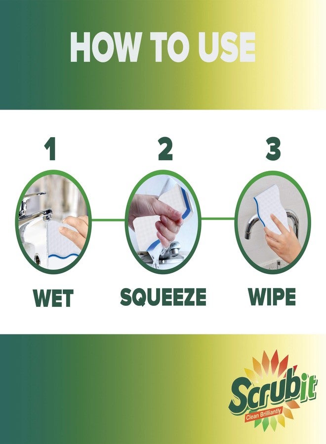 SCRUBIT (25 Pack) Extra Durable Eraser Sponge by SCRUBIT - Kitchen, Bathroom, Floor & Wall Cleaner -Melamine Magic Cleaning Sponges - Extra Thick Erasers, Best Cleaning Supplies for The Toughest Stains & Dirt - Image 4