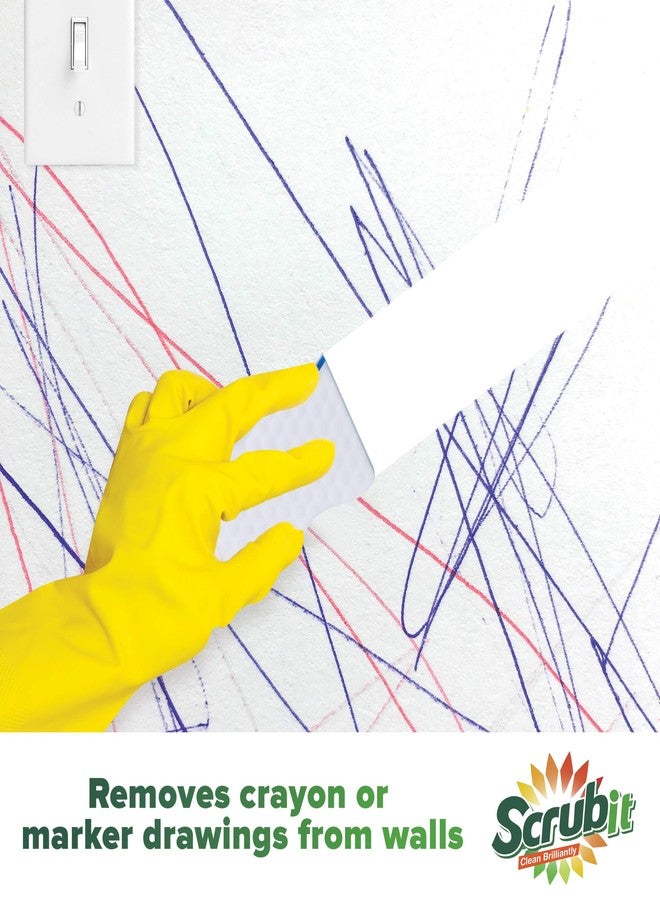 SCRUBIT (25 Pack) Extra Durable Eraser Sponge by SCRUBIT - Kitchen, Bathroom, Floor & Wall Cleaner -Melamine Magic Cleaning Sponges - Extra Thick Erasers, Best Cleaning Supplies for The Toughest Stains & Dirt - Image 2