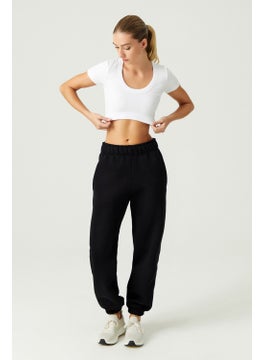 Los Ojos x Melodi Black Oversize/Wide Fit Cotton Thick Sweatpants Reversible  - Image 5