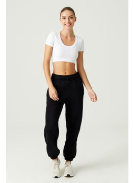 Los Ojos x Melodi Black Oversize/Wide Fit Cotton Thick Sweatpants Reversible  - Image 4
