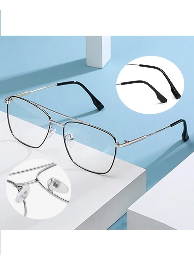 Generic Blue Light Blocking Glasses Blue Light Filter Computer Reading Gaming TV Phones Oversized Eyeglasses Fashion Anti Eyestrain Headache Eyewear for Women Men Black Silver  - Image 3