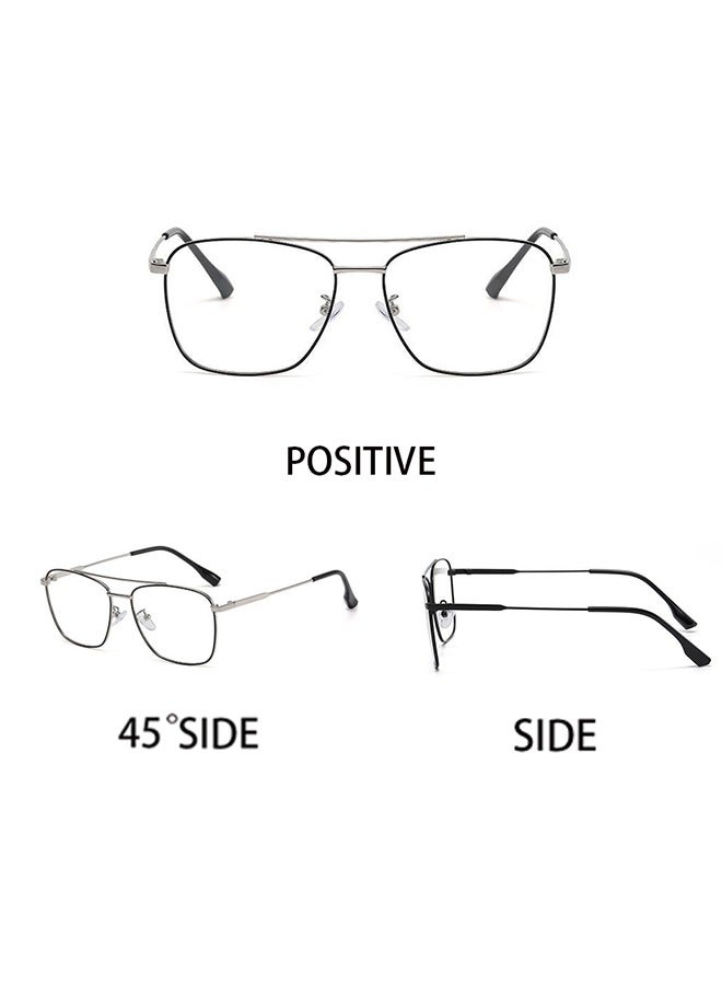 Generic Blue Light Blocking Glasses Blue Light Filter Computer Reading Gaming TV Phones Oversized Eyeglasses Fashion Anti Eyestrain Headache Eyewear for Women Men Black Silver  - Image 5