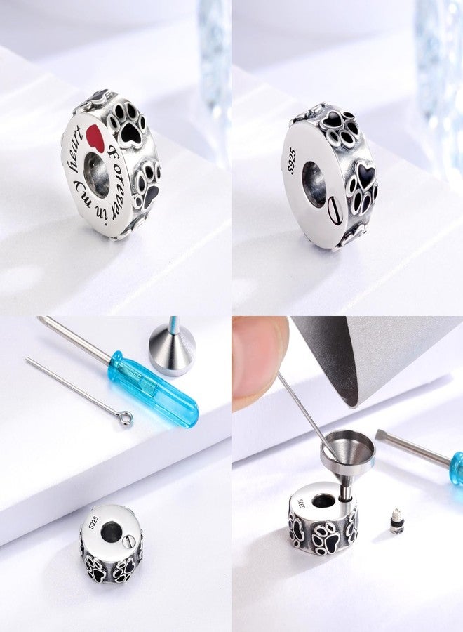 APOTIE Sterling Silver Cremation Urn Bead Charm for Bracelet Holds Ashes Keepsake Pendant Memorial Jewelry Gifts for Women Loss Loved One - Image 4
