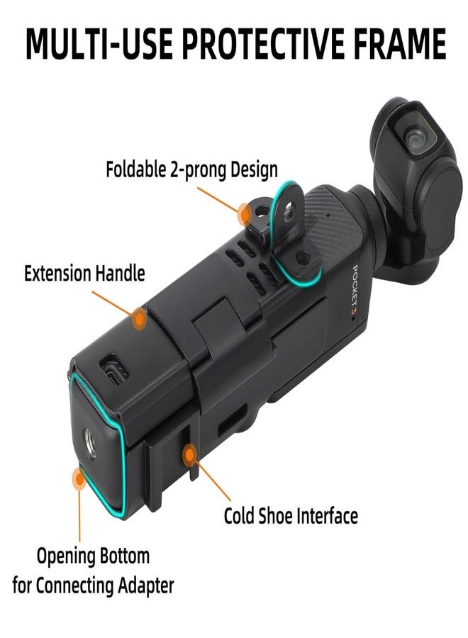 GetZget® Mount Bracket for DJI Osmo Pocket 3 Camera Adapter Cover & Extension Handle Mount Accessories (Expansion Mount(Black)) - Image 2