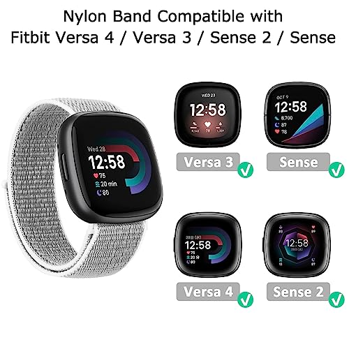 Tobfit Nylon Strap Compatible for Fitbit Versa 3 / Versa 4 (Watch Not Included), Removable Sport Belt for Men and Women (Black) - Image 4