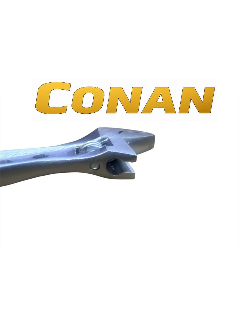 CONAN 8" Adjustable Wrench with Flex Head, Ratchet End & Hex Function – Nut & Bolt Adjustment Wrench with Measurement Scale and Comfortable Rubber Grip – Model COA08108 - Image 3
