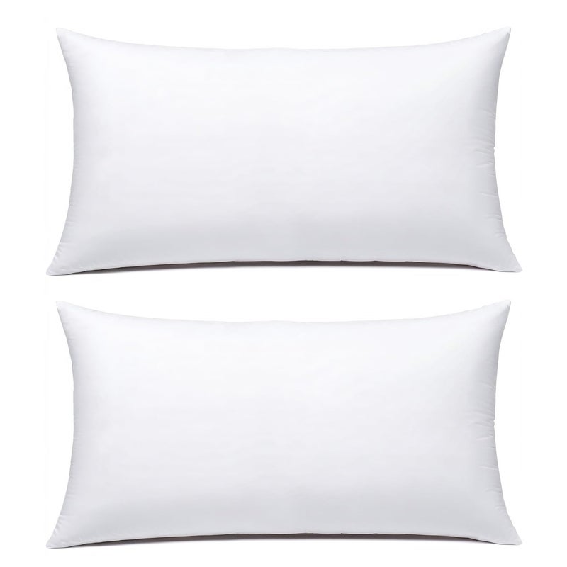 JIEITIVE Throw Pillow Inserts Hypoallergenic Premium Pillow Stuffer Rectangle Lumbar Pillow for Decorative Pillow Covers Cushion Set of 2-12 x 20 Inches - Image 1
