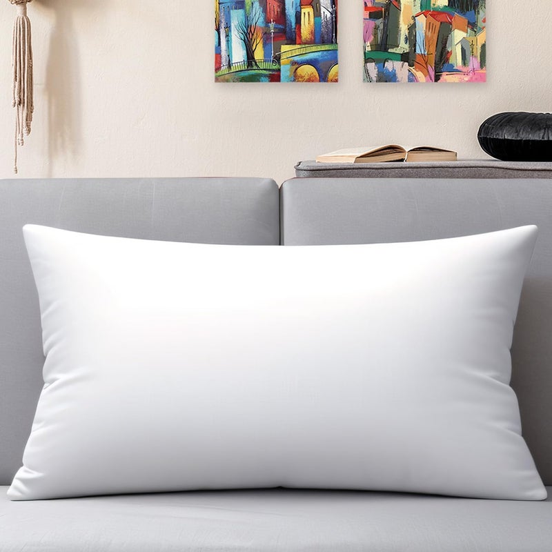 JIEITIVE Throw Pillow Inserts Hypoallergenic Premium Pillow Stuffer Rectangle Lumbar Pillow for Decorative Pillow Covers Cushion Set of 2-12 x 20 Inches - Image 4