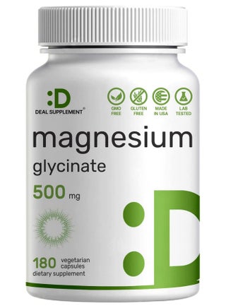 Magnesium Glycinate 500Mg 180 Veggie Capsules ; Chelated For Easy Absorption ; Highly Purified Essential Trace Mineral For Muscle Joint Heart & Digestive Health - pzsku/Z2EAEE4252082170C4D6DZ/45/_/1695145594/e9135efa-e8a2-4a24-b0f5-d9f98d8af7bd