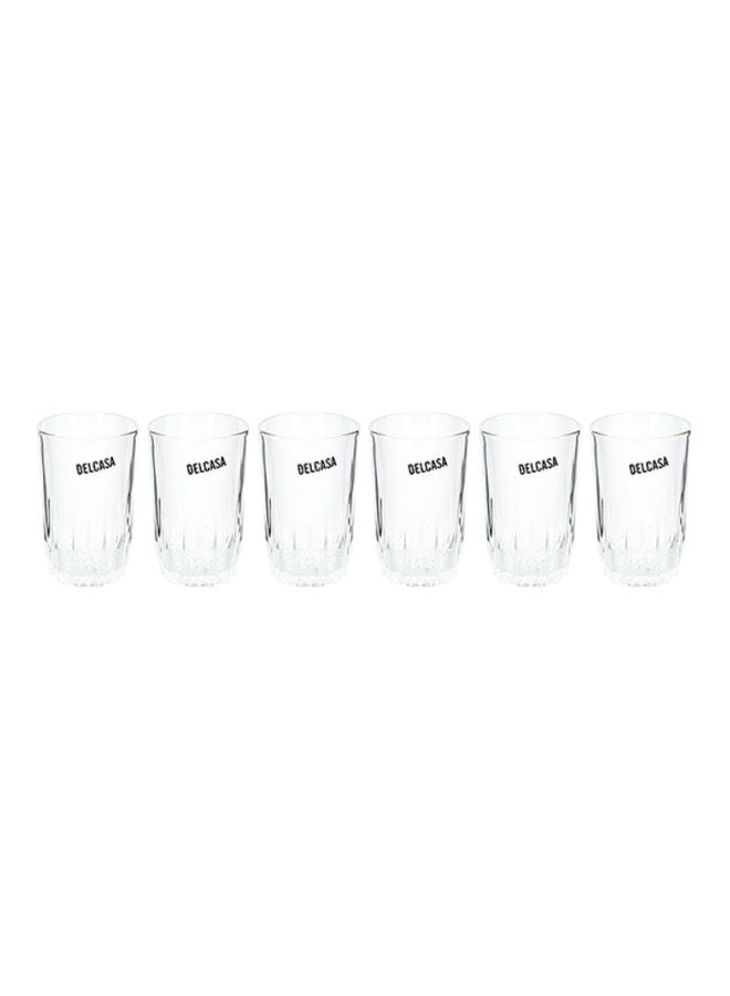 DELCASA 6-Piece Tumbler Set 260 ml Clear/Black - Image 1