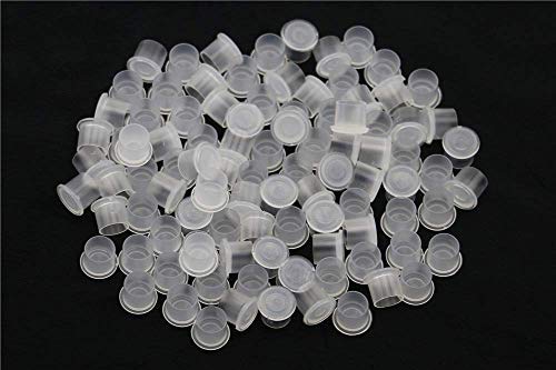 Needlehouse Needlehouse 1000pcs Tattoo Ink Caps Professional Tattoo Ink Cups With Base Caps Plastic Transparent Pigment Cups Caps Tattoo Supplies 11  10mm