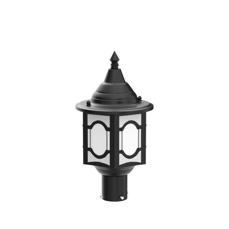 tu casa Balck Metal Shade with Black MetalIron Base Gate Light Outdoor Waterproof Lamp for Main Gate Garden Balcony Home Entrance Height 14 InchNo Blub Included - Image 4