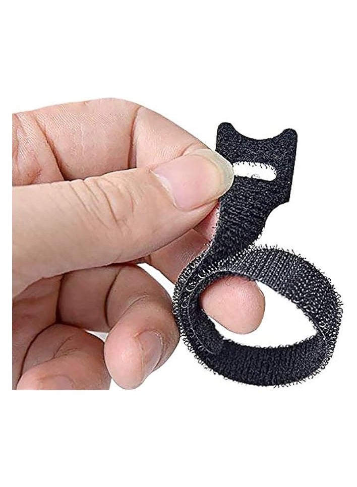 SHOWAY 50PCS Fastening Cable Ties Reusable, Premium 6-Inch Adjustable Cord Ties, Microfiber Cloth Cable Management Straps Hook Loop Cord Organizer Wire Ties - Image 2