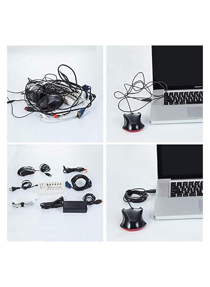 SHOWAY 50PCS Fastening Cable Ties Reusable, Premium 6-Inch Adjustable Cord Ties, Microfiber Cloth Cable Management Straps Hook Loop Cord Organizer Wire Ties - Image 4