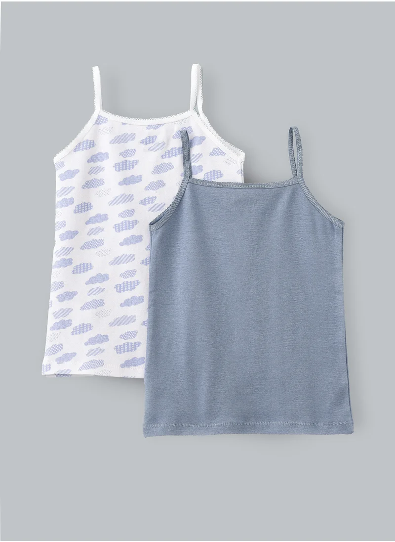 Jelliene 2 Pack Girls Vests 100% Cotton, Soft and Breathable Sleeveless Undershirts for Girls