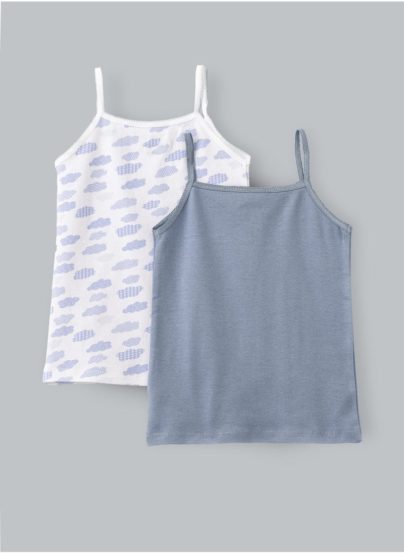 Jelliene 2 Pack Girls Vests 100% Cotton, Soft and Breathable Sleeveless Undershirts for Girls  - Image 2