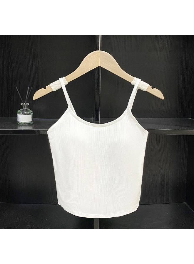 VUELO Korean Style Pure Suspender Vest With Chest Pad Slim-fit Inner Strapless Seamless Naked Outer Wear Base All-match Top For Women  - Image 1