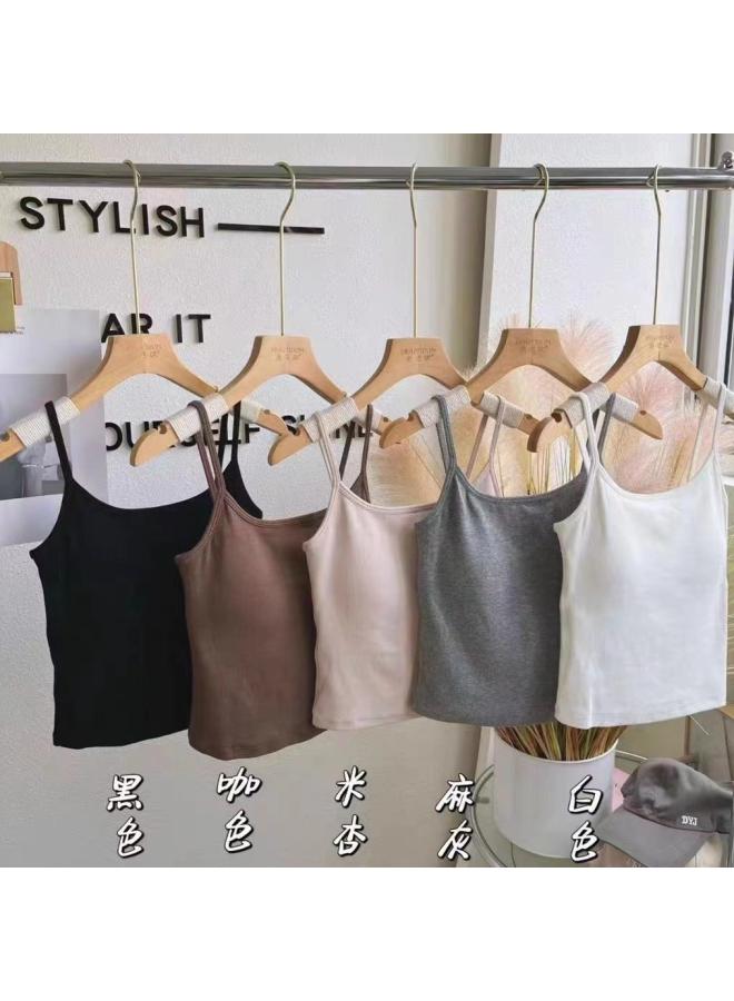 VUELO Korean Style Pure Suspender Vest With Chest Pad Slim-fit Inner Strapless Seamless Naked Outer Wear Base All-match Top For Women  - Image 4